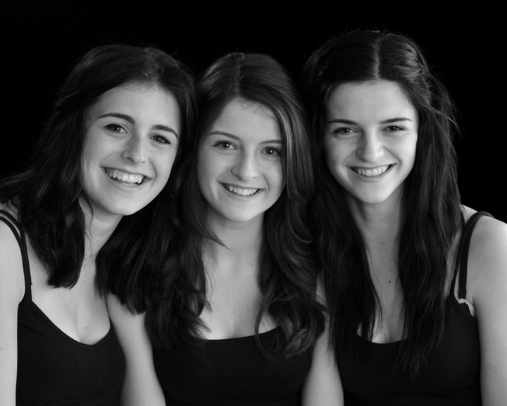 Black and White portrait of tree sisters