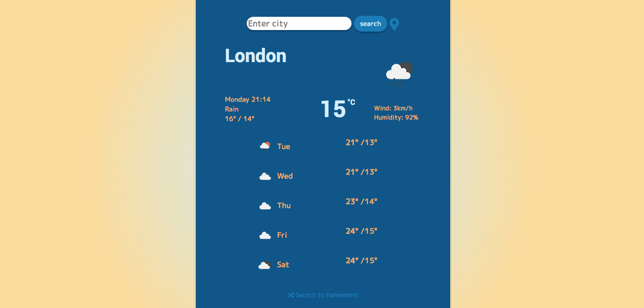 Weather App JavaScript Page