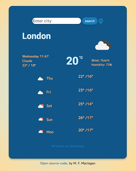 Weather App JavaScript Page