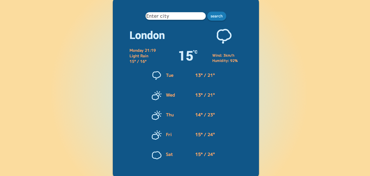 Weather App React Page